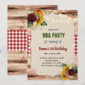 Landelijke zonnebloem roos bbq thema kaart (Voorkant / Achterkant)