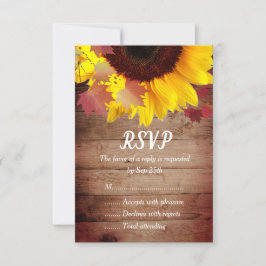 Landelijke Zonnebloem Trouw RSVP Kaarten Kaartje