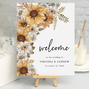 Landelijke Zonnebloem Trouwbord Poster