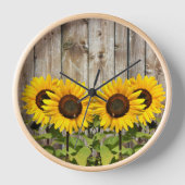 Landelijke Zonnebloem Wandklok (Voorkant)
