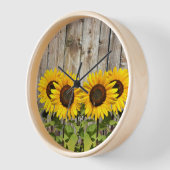 Landelijke Zonnebloem Wandklok (Hoek)