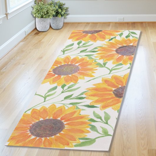 Landelijke zonnebloembladeren yogamat