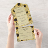 Landelijke zonnebloemen all in one uitnodiging (Afscheurbaar)