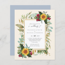 Landelijke Zonnebloemen Bourgondiërozen Bruiloft