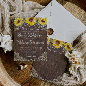 Landelijke zonnebloemen Bridal Shower-uitnodiginge Kaart