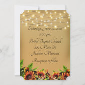 Landelijke zonnebloemen bruiloft kaart (Achterkant)