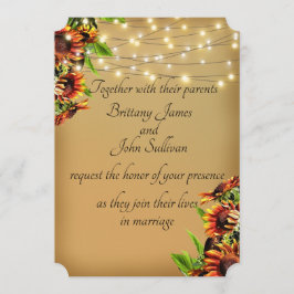 Landelijke zonnebloemen bruiloft kaart