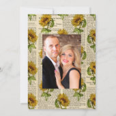 Landelijke Zonnebloemen Bruiloft Save The Date (Achterkant)