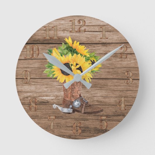 Landelijke zonnebloemen Cowboylaars Hout Zuidelijk Ronde Klok (Voorkant)