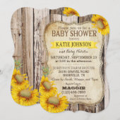 Landelijke zonnebloemen en Baby shower van bijtend Kaart (Voorkant / Achterkant)