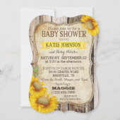 Landelijke zonnebloemen en Baby shower van bijtend Kaart (Voorkant)