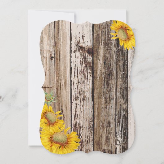 Landelijke zonnebloemen en Baby shower van bijtend Kaart (Achterkant)