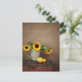 Landelijke Zonnebloemen en Citroenen Beterschap Briefkaart (Staand voorkant)