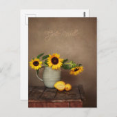 Landelijke Zonnebloemen en Citroenen Beterschap Briefkaart (Voorkant / Achterkant)