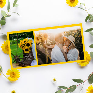 Landelijke zonnebloemen en cowboylaarzen westerse  save the date