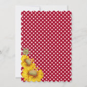 Landelijke zonnebloemen en Gingham Check Birthday Kaart (Achterkant)