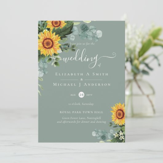 Landelijke Zonnebloemen Eucalyptus Bladeren Bruilo (Staand voorkant)