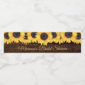 Landelijke zonnebloemen houten bruidsdouche waterfles etiket (Enkel label)