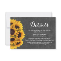 Landelijke Zonnebloemen Krijtbord Trouwdetails