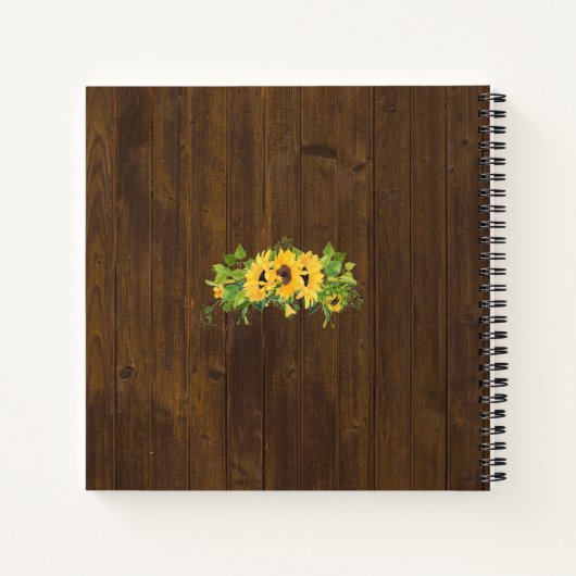 Landelijke zonnebloemen Landelijke laarzen EMMERLI Notitieboek (Achterkant)