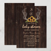 Landelijke Zonnebloemen met Geweien Baby Shower Kaart (Voorkant / Achterkant)