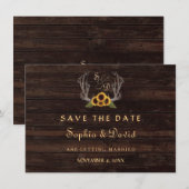 Landelijke Zonnebloemen met Geweien Save the Date (Voorkant / Achterkant)