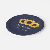 Landelijke zonnebloemen op Bord met blauw papier (Gekanteld)