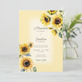 Landelijke zonnebloemen op vervaagde lichtgouden t kaart (Staand voorkant)