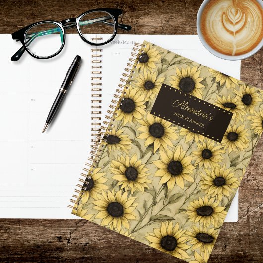 Landelijke zonnebloemen planner