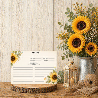 Landelijke Zonnebloemen Receptkaarten |