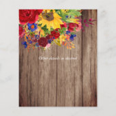 Landelijke zonnebloemen rode rozen bruidsparen sho (Achterkant)