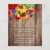 Landelijke zonnebloemen rode rozen bruidsparen sho (Voorkant)