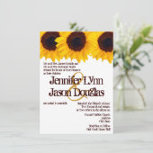 Landelijke zonnebloemen Rustic Wedding Invitations Kaart (Staand voorkant)