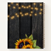 Landelijke zonnebloemen schuur hout aangepaste rec notitieboek (Achterkant)