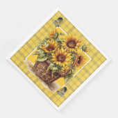 Landelijke zonnebloemen servet (Hoek)