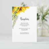 Landelijke Zonnebloemen | Trouwreceptie Informatiekaartje (Staand voorkant)