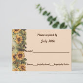 Landelijke Zonnebloemen & Vlinders Trouw RSVP Kaart (Staand voorkant)