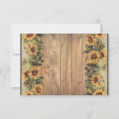 Landelijke Zonnebloemen & Vlinders Trouw RSVP Kaart (Achterkant)