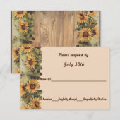 Landelijke Zonnebloemen & Vlinders Trouw RSVP Kaart (Voorkant / Achterkant)