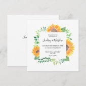 Landelijke zonnebloempirisbruiloft kaart (Voorkant / Achterkant)