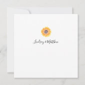 Landelijke zonnebloempirisbruiloft kaart (Achterkant)