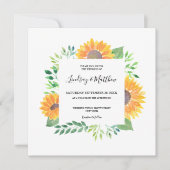 Landelijke zonnebloempirisbruiloft kaart (Voorkant)