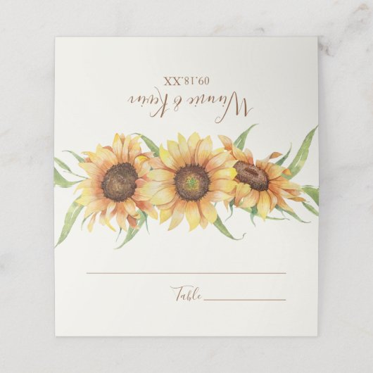 Landelijke zonnebloempitten plaatskaartje (Buitenkant ongevouwen)