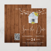 Landelijke Zonnekraam Schuur Lichtslinger  Save The Date (Voorkant / Achterkant)