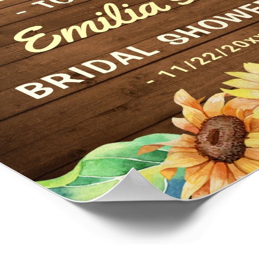 Landelijke Zonneschijn Bruidsdouche Ontvangst Poster (Hoek)