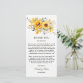 Landelijke Zonneschijn Huwelijksfeest Tafels Bedankkaart (Staand voorkant)