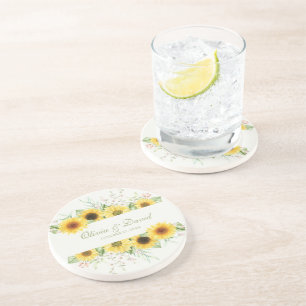 Landelijke Zonneschijn Trouwfeest Zandsteen Onderzetter