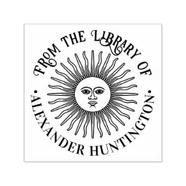 Landelijke zonnestralen met gezichts bibliotheek b  zelfinktende stempel