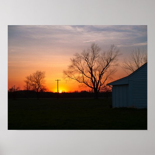 Landelijke zonsondergang poster (Voorkant)