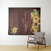 Landelijke Zonsondergang Trouwdag Hout Wandkleed (In Situ (horizontaal))